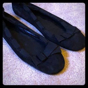 Brand new J. Crew black suede bow flats!